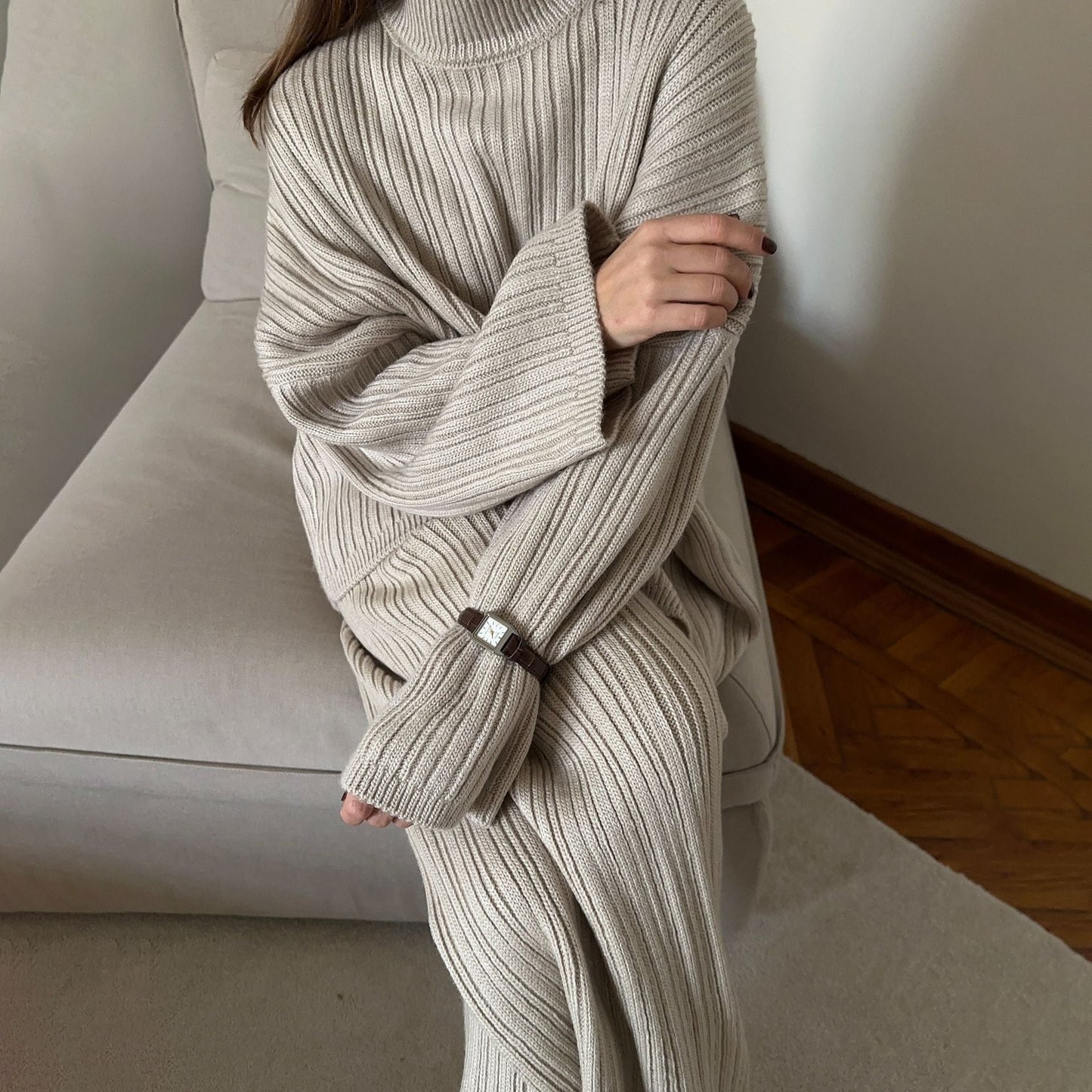 Damen Strickanzug Bequem Stylisch Eveloria