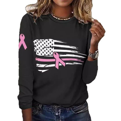 Damen T-Shirt Flaggen-Schleifen-Design Baumwolle Weiß