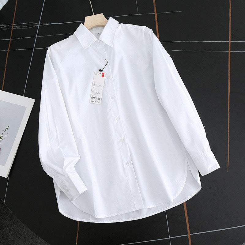 Damen Bluse Moderner Kragen Leicht Elegante Weiß