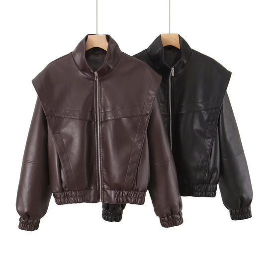 Damen Bikerjacke Elastisch Schwarz Eveloria - Eveloria