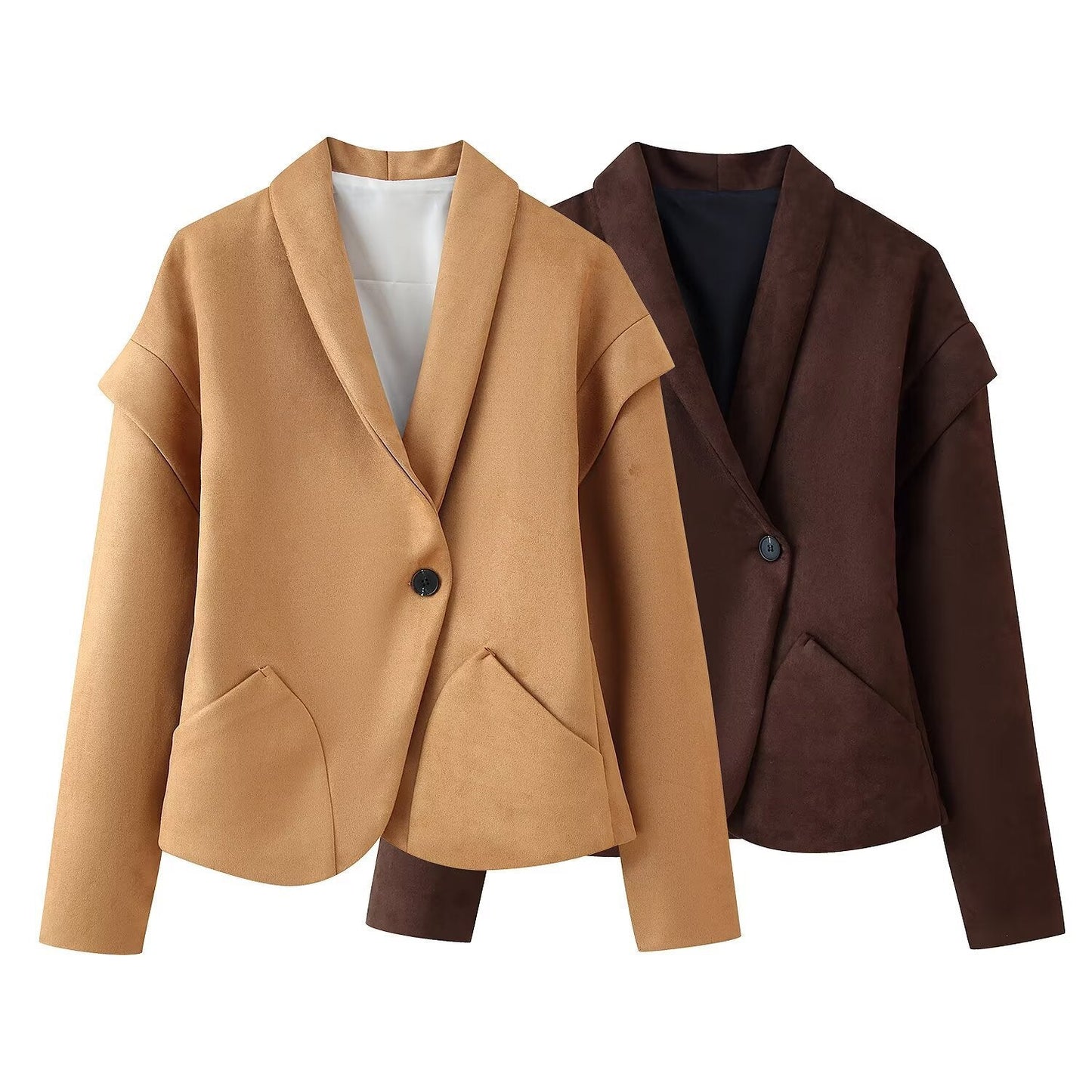 Damen Blazerjacke Elegant Mit Taschen er Schnitt