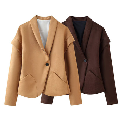 Damen Blazerjacke Elegant Mit Taschen er Schnitt