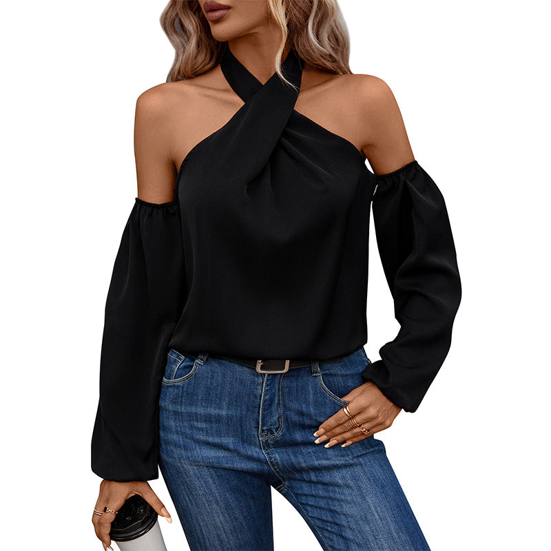 Damen Off-Shoulder- mit Raffungen Eveloria