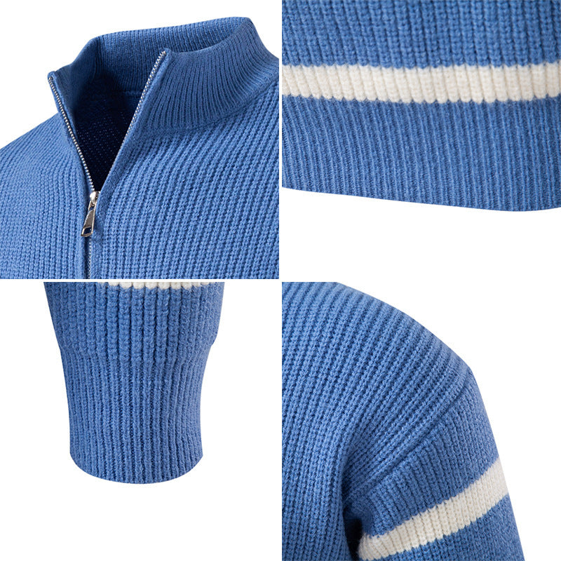 Herren Pullover Gestreift Modern Komfortabel Grau