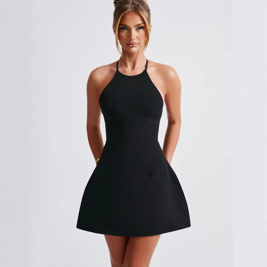 Damen A-Linie Minikleid Schmal Halter Figurschmeichelnd Eveloria