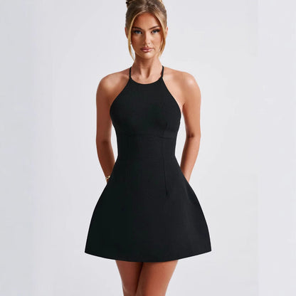 Damen A-Linie Minikleid Schmal Halter Figurschmeichelnd Eveloria