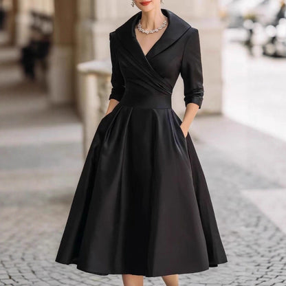 Damen Wickelkleid mit Schößchen und Taschen Eveloria