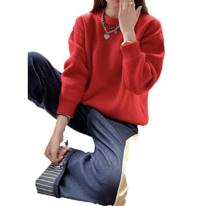 Damen Strickpullover Oversized Bequem Eveloria