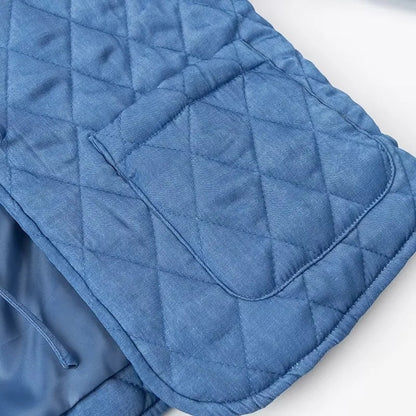 Damen Steppjacke Voluminöser Kragen Praktische Taschen