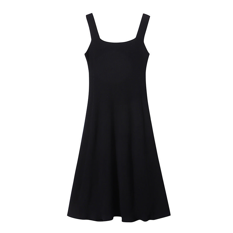 Damen Midi-Kleid Quadrat-Ausschnitt Fließender Schnitt Eveloria
