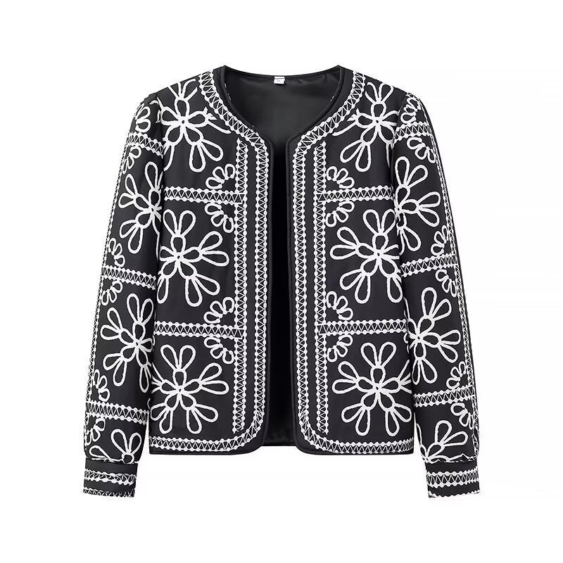 Damen Blumenjacke Elegant Schnitt Eveloria