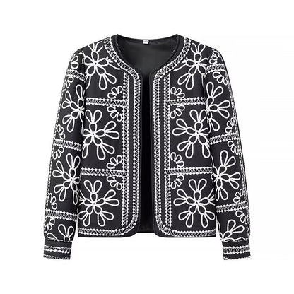 Damen Blumenjacke Elegant Schnitt Eveloria