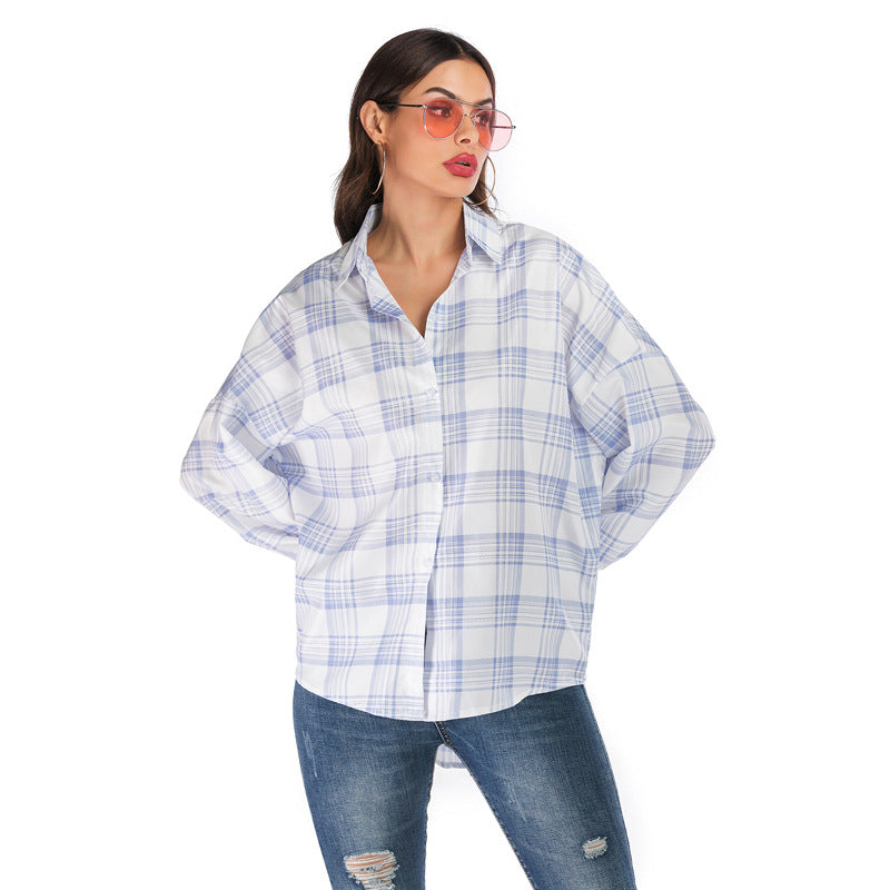 Damen Karobluse Übergroß Eveloria