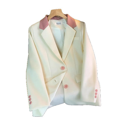 Damen Blazer Elegant Kragen Knopfdetails