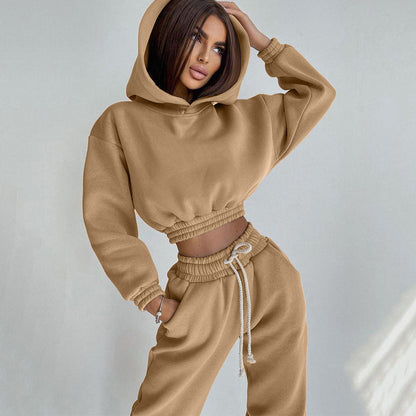 Damen Sweat-Loungewear-Set Kapuzenpullover und Hose Bequem Grau - Eveloria