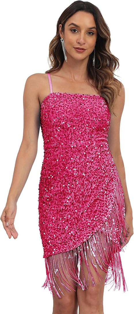 Damen Paillettenkleid Eveloria Glamour