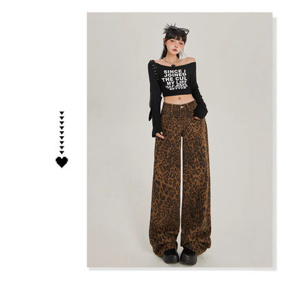 Damen Leopardenhosen Weite Eveloria