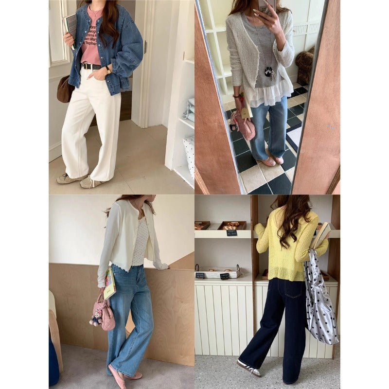 Damen Leinenhose Bequem Modisch Weiß
