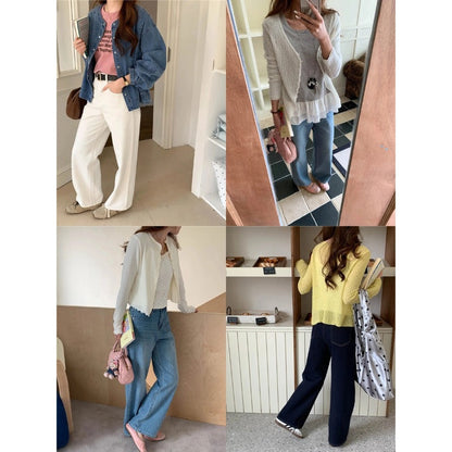 Damen Leinenhose Bequem Modisch Weiß