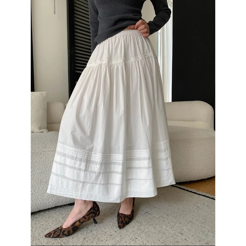 Damen Midirock Voluminös Bequem Schwarz Eveloria - Eveloria