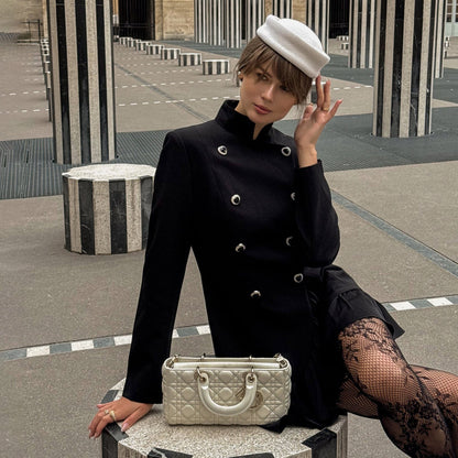 Damen Blazer-Kleid Rüschendetails Figurbetont Eveloria