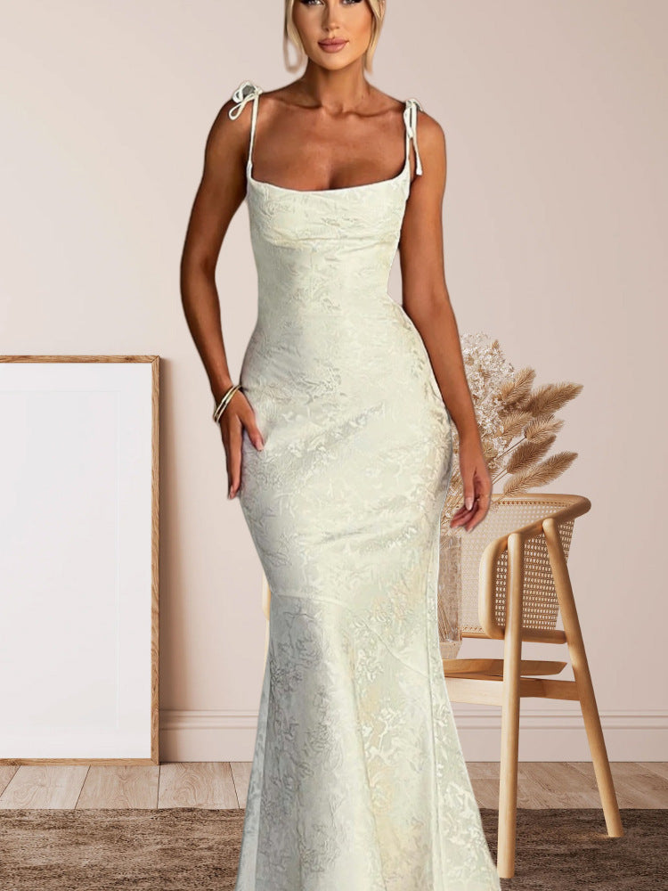 Damen Abendkleid Floralmuster Verstellbare Träger Eveloria
