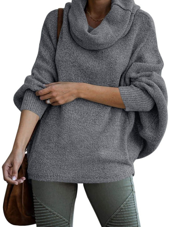 Damen Rollkragenpullover Lässig Weite Ärmel Eveloria