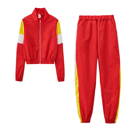 Damen Sport-Trackset Elastisch Mit Stehkragen Eveloria
