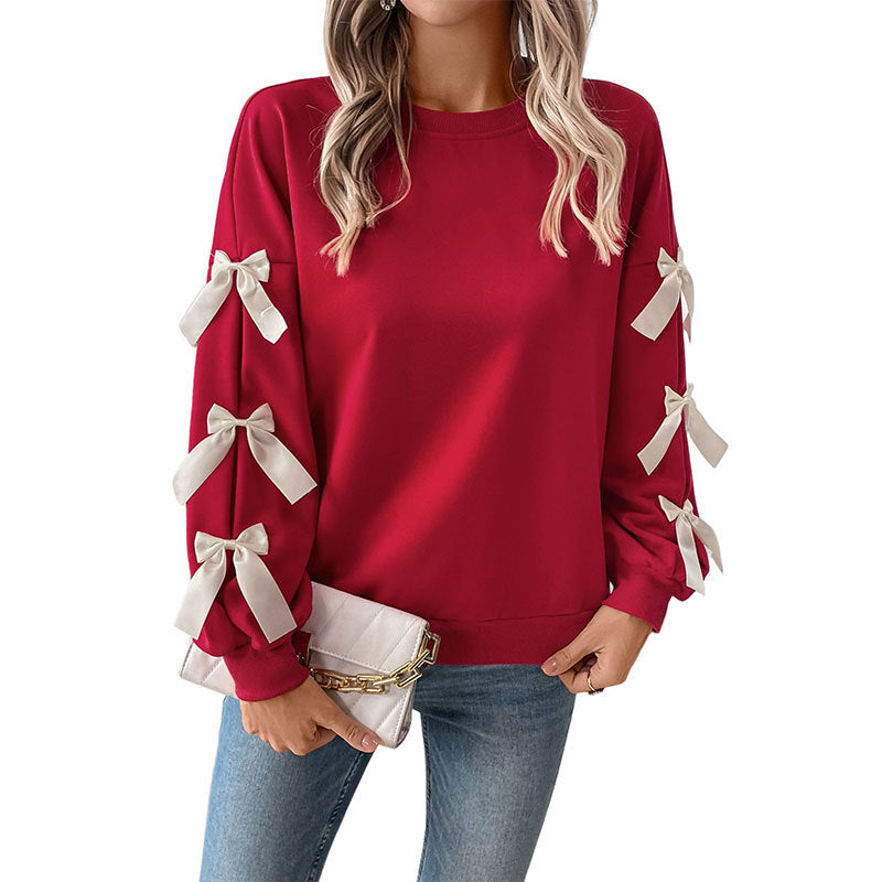 Damen Pullover Schleifen-Detail Kaschmir Braun
