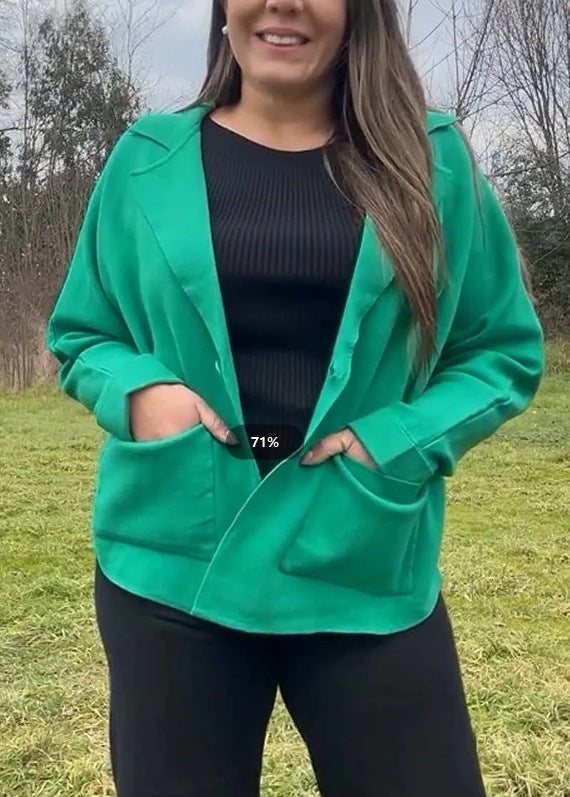 Damen Oversized Blazerjacke Lässiger Schnitt Praktische Taschen