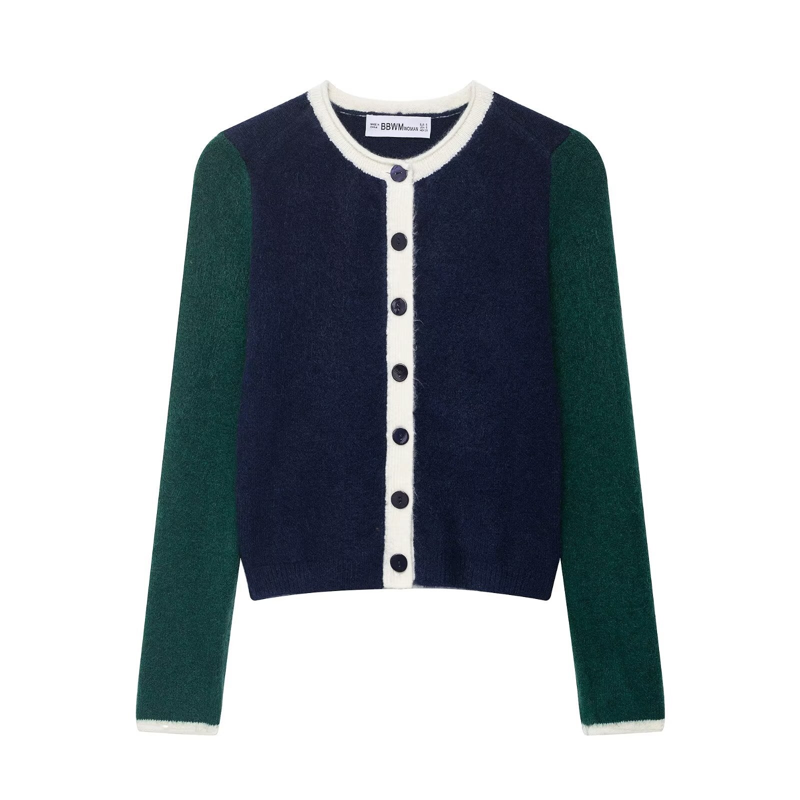 Damen Strickjacke Kontrastärmel Eveloria - Eveloria