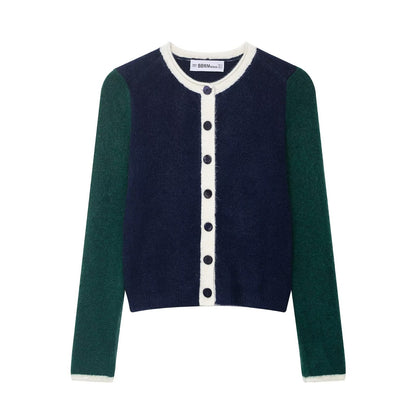 Damen Strickjacke Kontrastärmel Eveloria - Eveloria