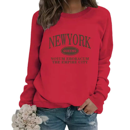 Damen Sweatshirt New Yorker Schriftzug Eveloria