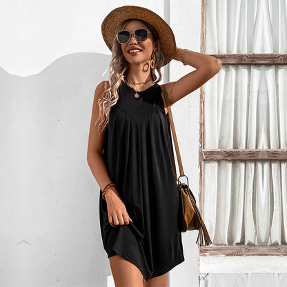 Damen Sommerkleid Ausgestellter Schnitt V-Ausschnitt Eveloria