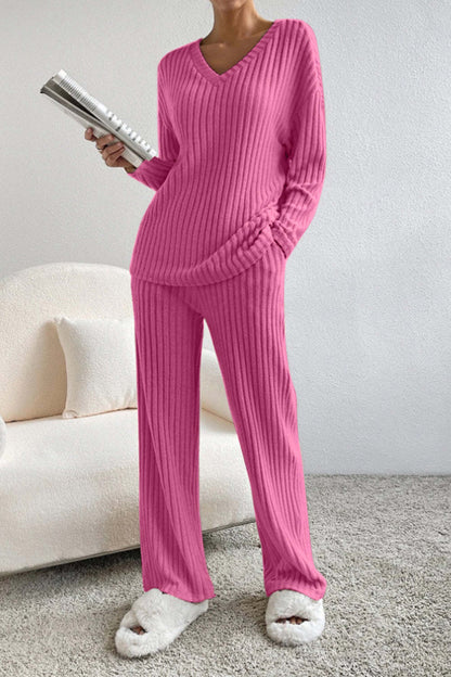 Damen Loungewear-Set Rippenstruktur Eveloria