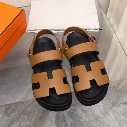 Herren Sandalen Leder Braun Eveloria