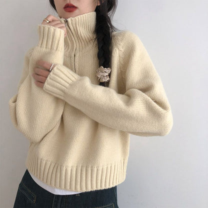 Damen Stehkragenpullover Eveloria Hochwertiges Strick