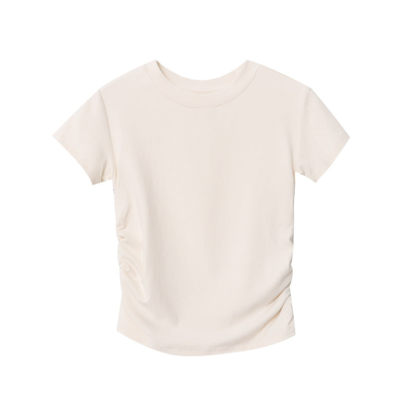 Damen T-Shirt Figurbetont Raffungselemente Eveloria