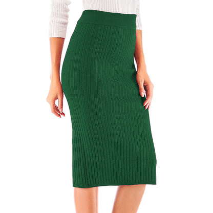 Damen Rippstrickrock Mit Seitlichem Schlitz Eveloria