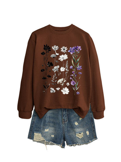 Damen Sweatshirt Florales Design Weich Eveloria
