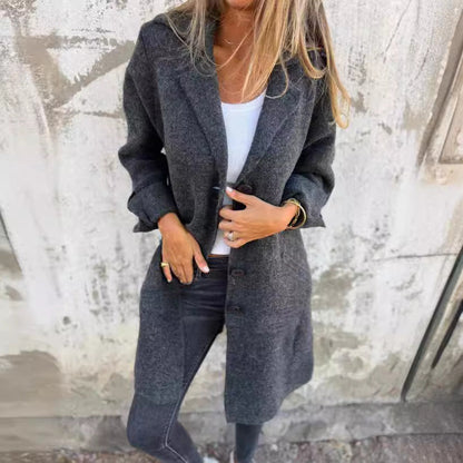 Damen Wolljacke Oversize Lang Eveloria