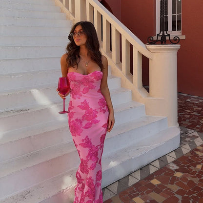 Damen Abendkleid mit floralem Spitzenbesatz Eveloria