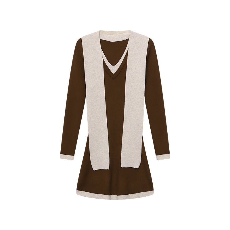 Damen Strickkleid Figurbetont Langer Ärmel Eveloria