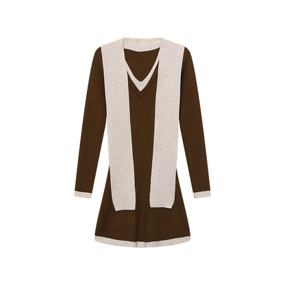 Damen Strickkleid Figurbetont Langer Ärmel Eveloria