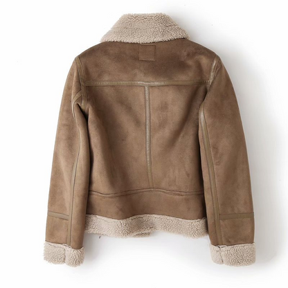 Eveloria Damen Sherpa Fleece Bomberjacke