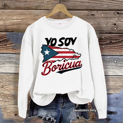 Damen Sweatshirt Puerto Rico Design Lässig Grün