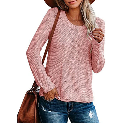 Damen Strickpullover Lässig Strukturierter Look Eveloria
