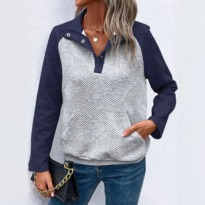 Damen Pullover Strukturiertes Design Knopfleiste Eveloria