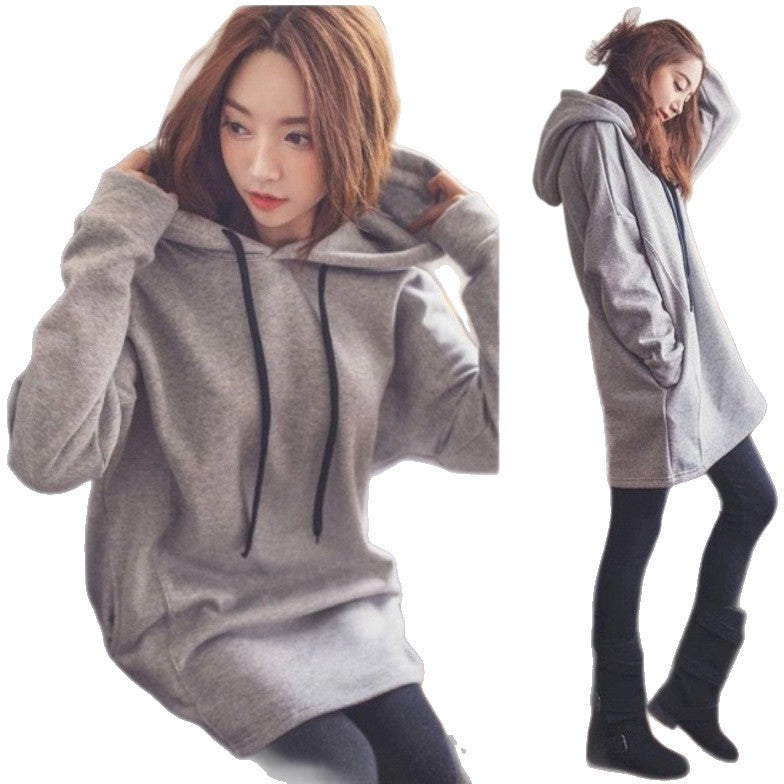 Damen Hoodie Kapuze Lässig Grau Eveloria