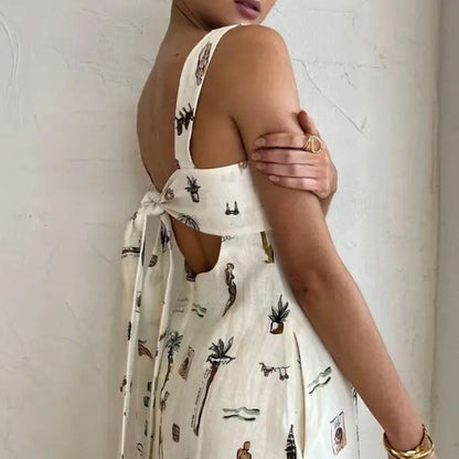 Damen Maxikleid Kreatives Print Praktische Taschen